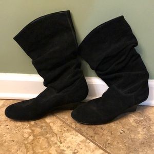 Aldo brand black slouchy suede boots